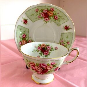 Royal Albert Bone China Teacup and Saucer in the Rosedale Series “Trent”